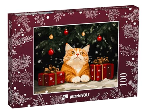 puzzleYOU: Puzzle 100 Teile „Katztastische Feiertage“ von puzzleYOU