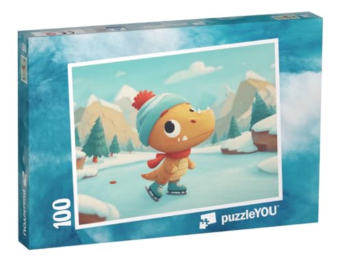 puzzleYOU: Puzzle 100 Teile „Kleiner Dino ganz groß auf Kufen“ puzzleYOU: Puzzle 100 Teile „Kleiner Dino ganz groß auf Kufen“ von puzzleYOU