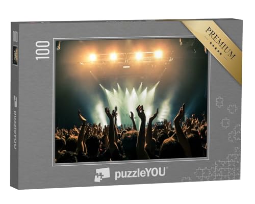 puzzleYOU: Puzzle 100 Teile „Konzertbesucher bei einem Konzert, Silhouetten“ – aus der Puzzle-Kollektion Musik, Menschen von puzzleYOU