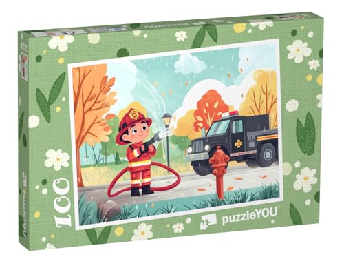 puzzleYOU: Puzzle 100 Teile „Löscheinsatz aim Park“ – aus der Puzzle-Kollektion Kinderpuzzle von puzzleYOU