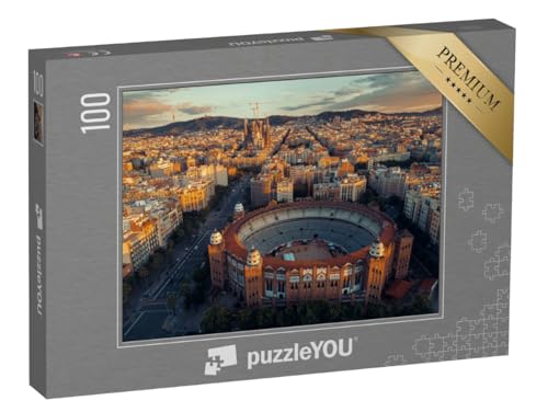 puzzleYOU: Puzzle 100 Teile „Luftaufnahme von Barcelona, Spanien“ – aus der Puzzle-Kollektion Barcelona, Sagrada Familia von puzzleYOU