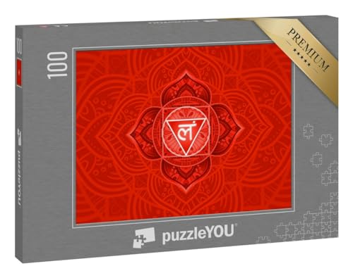 puzzleYOU: Puzzle 100 Teile „Muladhara, Wurzelchakra-Symbol. Buntes Mandala“ von puzzleYOU