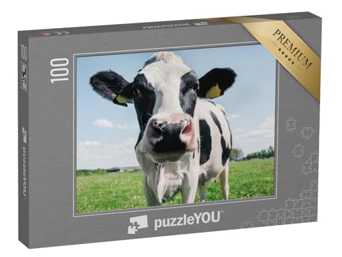 puzzleYOU: Puzzle 100 Teile „Nahaufnahme Einer schwarz-weißen Kuh“ – aus der Puzzle-Kollektion Kühe & Kälber puzzleYOU: Puzzle 100 Teile „Nahaufnahme Einer schwarz-weißen Kuh“ – aus der Puzzle-Kollektion Kühe & Kälber von puzzleYOU