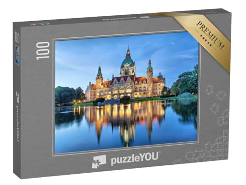 puzzleYOU: Puzzle 100 Teile „Neues Rathaus von Hannover, Niedersachsen, Deutschland“ von puzzleYOU