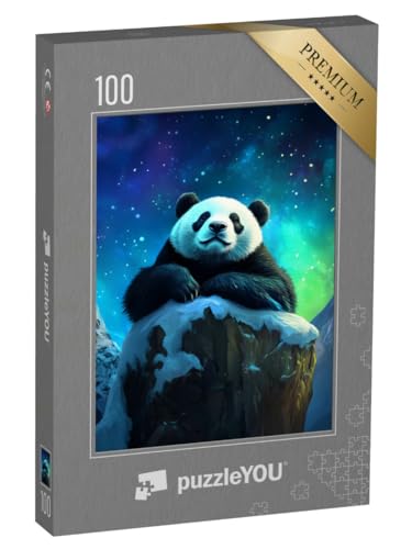 puzzleYOU: Puzzle 100 Teile „Panda und Aurora über den Gipfeln“ puzzleYOU: Puzzle 100 Teile „Panda und Aurora über den Gipfeln“ von puzzleYOU