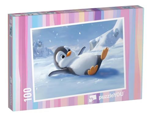 puzzleYOU: Puzzle 100 Teile „Pauls Pinguinparty“ – aus der Puzzle-Kollektion Kinderpuzzle von puzzleYOU