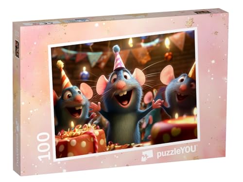 puzzleYOU: Puzzle 100 Teile „Rattenscharfe Party: Kuchen, Kerzen und Geschenke“ puzzleYOU: Puzzle 100 Teile „Rattenscharfe Party: Kuchen, Kerzen und Geschenke“ von puzzleYOU