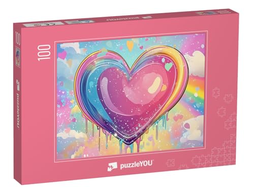 puzzleYOU: Puzzle 100 Teile „Regenbogenherz“ von puzzleYOU