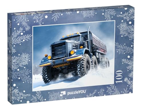 puzzleYOU: Puzzle 100 Teile „Schneetransporter“ von puzzleYOU