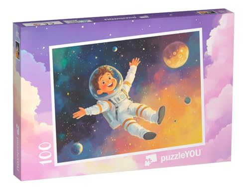 puzzleYOU: Puzzle 100 Teile „Schwerelos im Sternenmeer“ – aus der Puzzle-Kollektion Kinderpuzzle von puzzleYOU