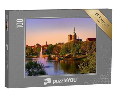 puzzleYOU: Puzzle 100 Teile „Stralsund am Abend: Bild der Stadt“ – aus der Puzzle-Kollektion Stralsund, Deutschland, Mecklenburg-Vorpommern, Regionale Puzzles Deutschland von puzzleYOU