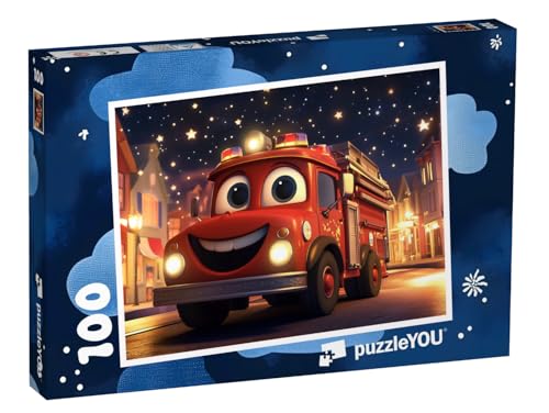 puzzleYOU: Puzzle 100 Teile „Tatü-Tata, die Feuerwehr kommt“ – aus der Puzzle-Kollektion Kinderpuzzle von puzzleYOU