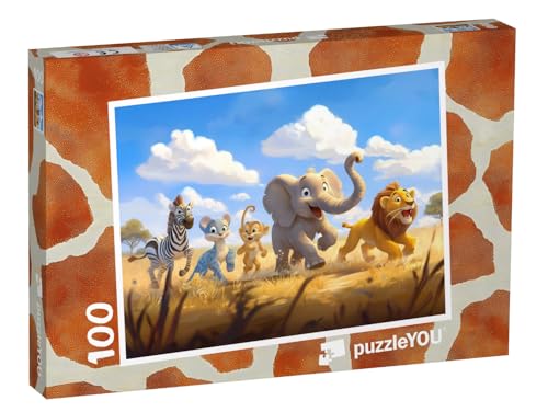puzzleYOU: Puzzle 100 Teile „Tierische Safari-Helden“ von puzzleYOU