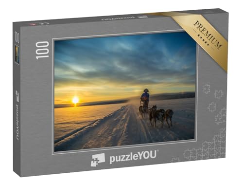 puzzleYOU: Puzzle 100 Teile „Tour mit dem Hundeschlitten im Sonnenuntergang“ – aus der Puzzle-Kollektion Landschaft puzzleYOU: Puzzle 100 Teile „Tour mit dem Hundeschlitten im Sonnenuntergang“ – aus der Puzzle-Kollektion Landschaft von puzzleYOU
