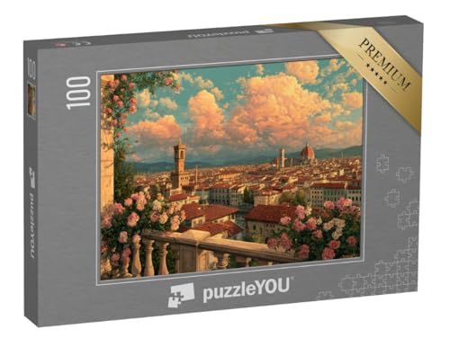 puzzleYOU: Puzzle 100 Teile „Über den Dächern von Florenz am Abend“ – aus der Puzzle-Kollektion Florenz von puzzleYOU