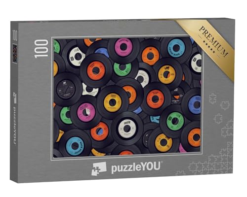 puzzleYOU: Puzzle 100 Teile „Vinyl-Schallplatten“ – aus der Puzzle-Kollektion Musik, Menschen, Nostalgie von puzzleYOU