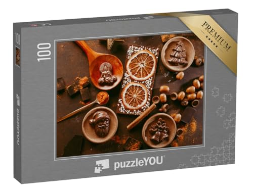 puzzleYOU: Puzzle 100 Teile „Weihnachtliche Schokofiguren“ von puzzleYOU
