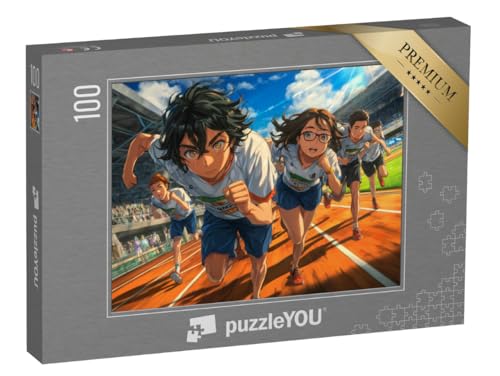 puzzleYOU: Puzzle 100 Teile „Wettkampf der Läufer“ – aus der Puzzle-Kollektion Anime von puzzleYOU