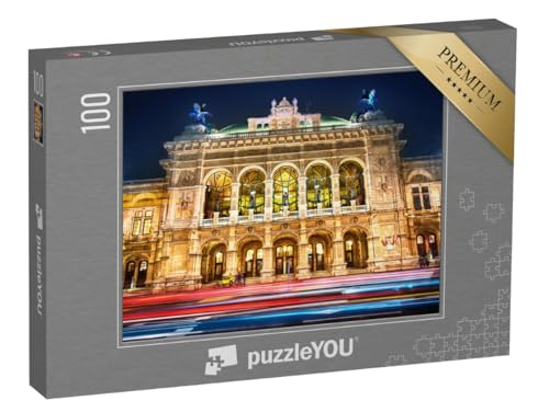 puzzleYOU: Puzzle 100 Teile „Wiener Staatsoper bei Nacht, Wien, Österreich“ von puzzleYOU