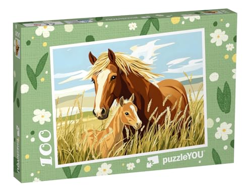 puzzleYOU: Puzzle 100 Teile „Wildpferdwelt“ – aus der Puzzle-Kollektion Kinderpuzzle von puzzleYOU