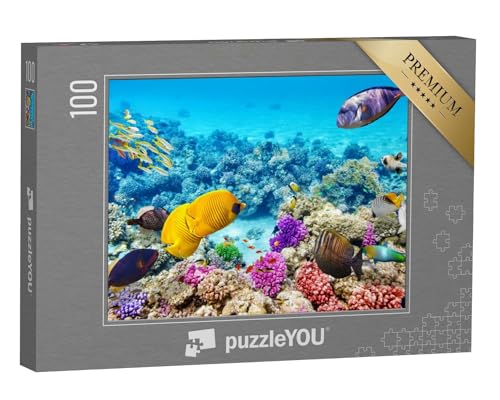 puzzleYOU: Puzzle 100 Teile „Wunderbare und schöne Unterwasserwelt mit Korallen und tropischen Fischen“ – aus der Puzzle-Kollektion Unterwasser von puzzleYOU