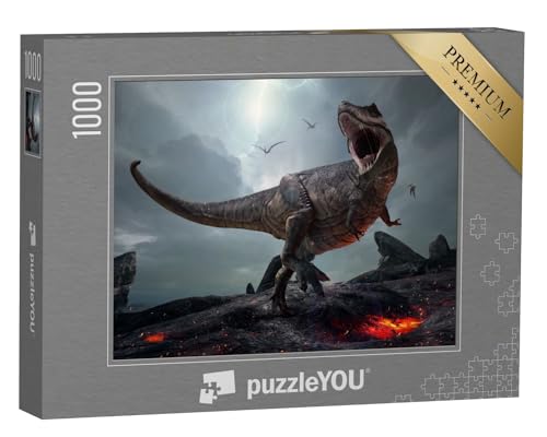 puzzleYOU: Puzzle 1000 Teile „3D-Rendering des Königs der Dinosaurier: Tyrannosaurus Rex“ – aus der Puzzle-Kollektion Dinosaurier, Tiere aus Fantasy & Urzeit von puzzleYOU