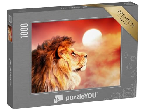 puzzleYOU: Puzzle 1000 Teile „Afrikanischer Löwe im glühenden Sonnenuntergang“ – aus der Puzzle-Kollektion Löwen, Safari, Savanne, Tiere in Savanne & Wüste puzzleYOU: Puzzle 1000 Teile „Afrikanischer Löwe im glühenden Sonnenuntergang“ – aus der Puzzle-Kollektion Löwen, Safari, Savanne, Tiere in Savanne & Wüste von puzzleYOU