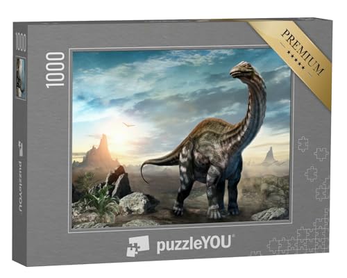 puzzleYOU: Puzzle 1000 Teile „Apatosaurus Dinosaurier, 3D-Illustration“ – aus der Puzzle-Kollektion Dinosaurier, Tiere aus Fantasy & Urzeit von puzzleYOU