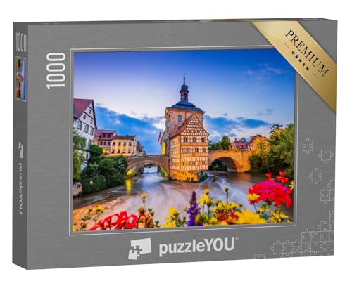 puzzleYOU: Puzzle 1000 Teile „Bamberg, Deutschland: Altes Rathaus über der Regnitz“ – aus der Puzzle-Kollektion Main, Regionale Puzzles Deutschland von puzzleYOU