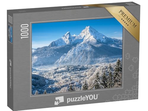 puzzleYOU: Puzzle 1000 Teile „Berchtesgaden und Watzmann-Massiv im Winter“ – aus der Puzzle-Kollektion Berge, Watzmann von puzzleYOU