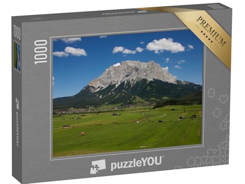 puzzleYOU: Puzzle 1000 Teile „Blick von Lermoos auf Ehrwald und Zugspitze, Tirol, Österreich“ – aus der Puzzle-Kollektion Berge von puzzleYOU