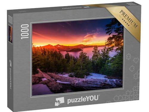 puzzleYOU: Puzzle 1000 Teile „Crater Lake National Park Wizard Island, Oregon“ – aus der Puzzle-Kollektion Amerika von puzzleYOU