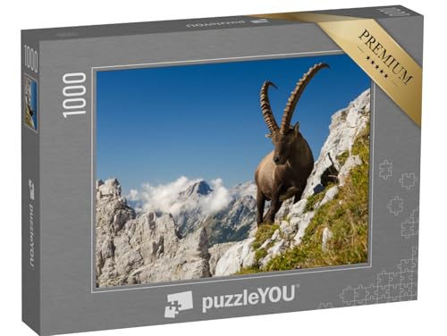 puzzleYOU: Puzzle 1000 Teile „Der König der Berge, Steinbock, Capra Ibex, in Sloweniens Alpen“ – aus der Puzzle-Kollektion Steinbock von puzzleYOU