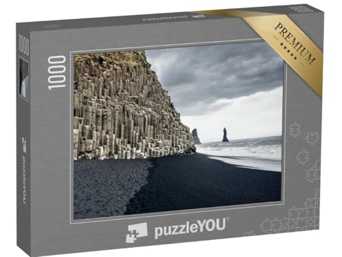 puzzleYOU: Puzzle 1000 Teile „Der Schwarze Sandstrand von Reynisfjara und der Berg Reynisfjall, Island“ – aus der Puzzle-Kollektion Island, Skandinavien von puzzleYOU