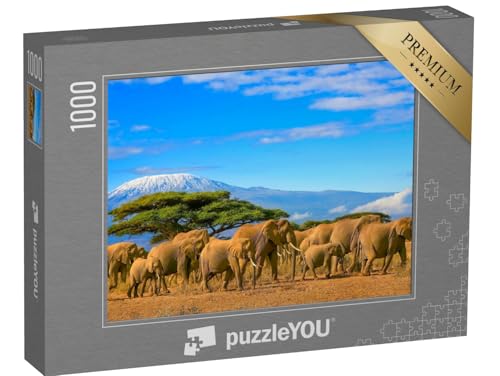 puzzleYOU: Puzzle 1000 Teile „Eine Herde afrikanischer Elefanten vor dem Kilimandscharo, Afrika“ – aus der Puzzle-Kollektion Safari, Savanne, Kilimandscharo puzzleYOU: Puzzle 1000 Teile „Eine Herde afrikanischer Elefanten vor dem Kilimandscharo, Afrika“ – aus der Puzzle-Kollektion Safari, Savanne, Kilimandscharo von puzzleYOU