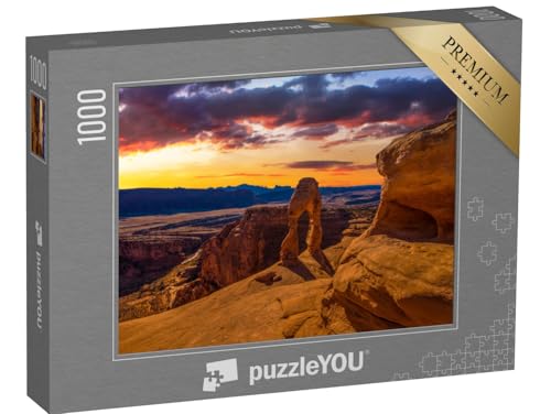 puzzleYOU: Puzzle 1000 Teile „Einzigartiger Sonnenuntergang im Arches National Park in Utah“ – aus der Puzzle-Kollektion Amerika von puzzleYOU