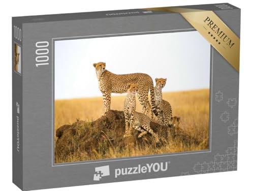 puzzleYOU: Puzzle 1000 Teile „Geparden im Serengeti-Nationalpark, Tansania“ – aus der Puzzle-Kollektion Tiere, Safari, Geparden, Raubtiere, Tiere in Savanne & Wüste von puzzleYOU