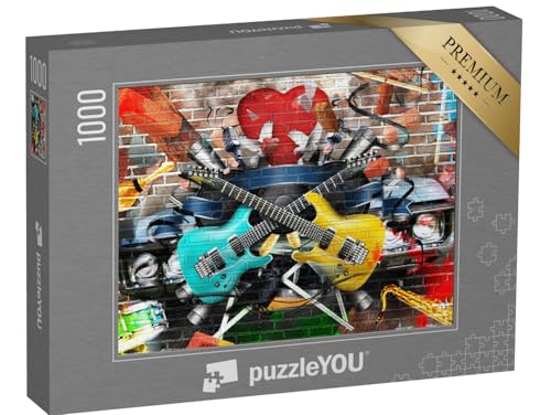 puzzleYOU: Puzzle 1000 Teile „Graffiti: Collage aus Musik und Farbe“ – aus der Puzzle-Kollektion Graffiti von puzzleYOU