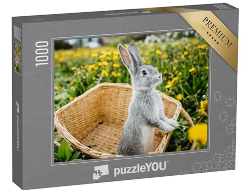 puzzleYOU: Puzzle 1000 Teile „Graues Kaninchen im Korb auf Einer Löwenzahnwiese“ – aus der Puzzle-Kollektion Hasen, Bauernhof-Tiere puzzleYOU: Puzzle 1000 Teile „Graues Kaninchen im Korb auf Einer Löwenzahnwiese“ – aus der Puzzle-Kollektion Hasen, Bauernhof-Tiere von puzzleYOU