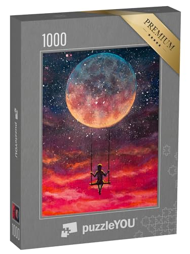 puzzleYOU: Puzzle 1000 Teile „Handgemalte Acrylmalerei: Mädchen oder Junge auf Schaukel, Mond“ – aus der Puzzle-Kollektion Fantasy puzzleYOU: Puzzle 1000 Teile „Handgemalte Acrylmalerei: Mädchen oder Junge auf Schaukel, Mond“ – aus der Puzzle-Kollektion Fantasy von puzzleYOU