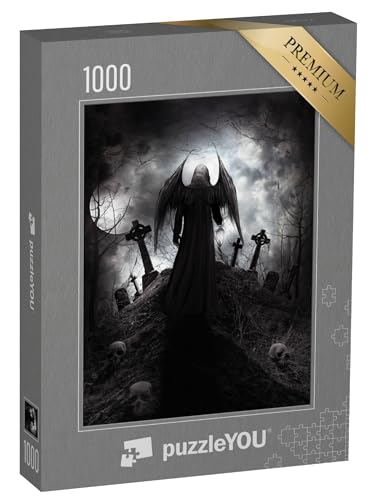 puzzleYOU: Puzzle 1000 Teile „Illustration: Gothic-Figur mit Grabsteinen und Totenköpfen“ – aus der Puzzle-Kollektion Gothik puzzleYOU: Puzzle 1000 Teile „Illustration: Gothic-Figur mit Grabsteinen und Totenköpfen“ – aus der Puzzle-Kollektion Gothik von puzzleYOU