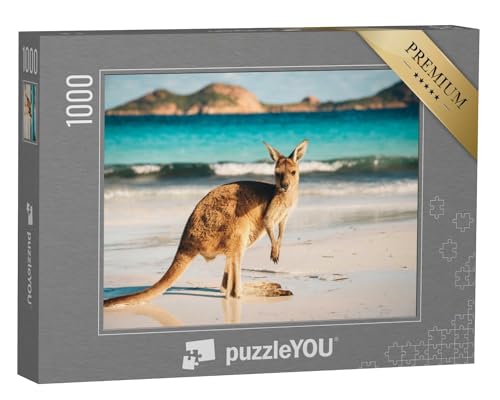 puzzleYOU: Puzzle 1000 Teile „Känguru, Lucky Bay, Cape Le Grand National Park, Australien“ – aus der Puzzle-Kollektion Tiere, Kängurus, Exotische Tiere & Trend-Tiere von puzzleYOU