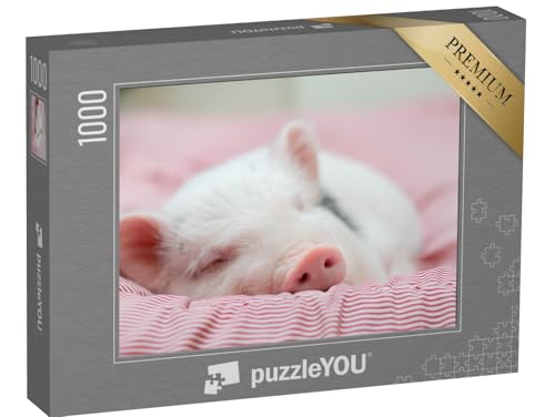 puzzleYOU: Puzzle 1000 Teile „Kleines Ferkel beim gemütlichen Nickerchen“ – aus der Puzzle-Kollektion Schweine & Ferkel von puzzleYOU