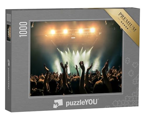 puzzleYOU: Puzzle 1000 Teile „Konzertbesucher bei einem Konzert, Silhouetten“ – aus der Puzzle-Kollektion Musik, Menschen von puzzleYOU