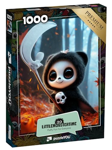 puzzleYOU: Puzzle 1000 Teile „LITTLEMONSTERTIME: Halloween Grimley“ von puzzleYOU