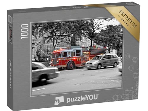 puzzleYOU: Puzzle 1000 Teile „Lastwagen der New Yorker Feuerwehr beim Einsatz“ – aus der Puzzle-Kollektion Feuerwehr von puzzleYOU
