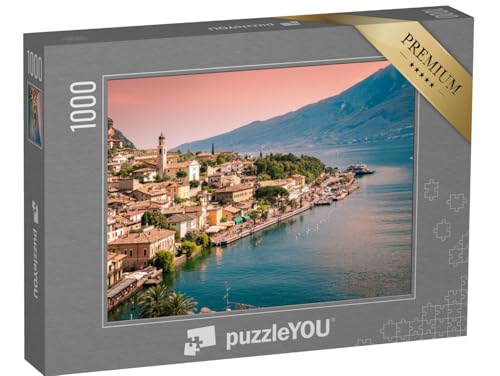 puzzleYOU: Puzzle 1000 Teile „Limone sul Garda, eine kleine Stadt am Gardasee, Italien“ – aus der Puzzle-Kollektion Gardasee von puzzleYOU
