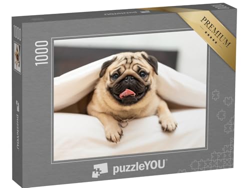 puzzleYOU: Puzzle 1000 Teile „Lustiger Mops unter Einer kuscheligen weißen Decke“ – aus der Puzzle-Kollektion Mops, Hunde puzzleYOU: Puzzle 1000 Teile „Lustiger Mops unter Einer kuscheligen weißen Decke“ – aus der Puzzle-Kollektion Mops, Hunde von puzzleYOU