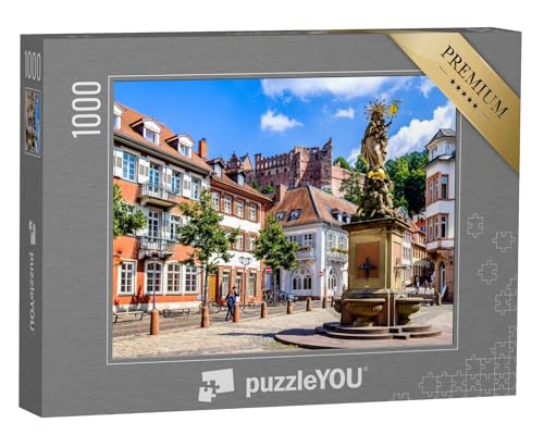 puzzleYOU: Puzzle 1000 Teile „Malerische Altstadt von Heidelberg in Deutschland“ – aus der Puzzle-Kollektion Heidelberg, Schloss Heidelberg, Deutsche Großstädte von puzzleYOU