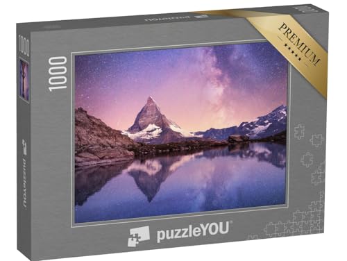 puzzleYOU: Puzzle 1000 Teile „Milchstraße über dem Matterhorn, Schweiz“ – aus der Puzzle-Kollektion Berge, Matterhorn, Berge & Täler von puzzleYOU